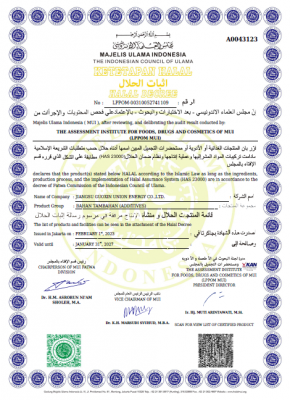 MUI HALAL Certificate